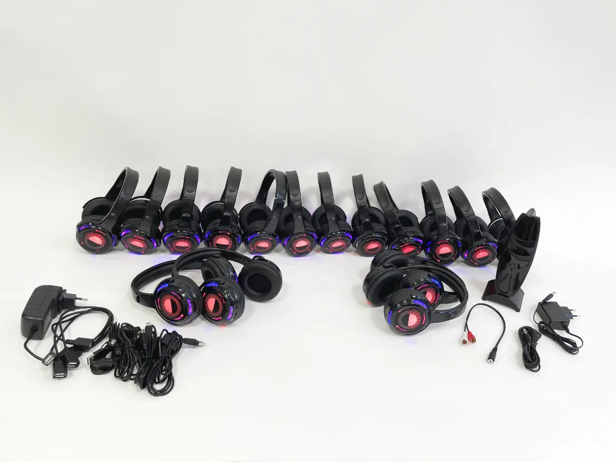 Silent Disco Starter-Kit mit 16 Kopfhörer